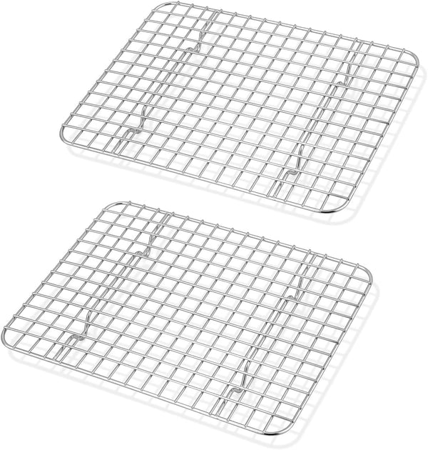 Mini Cooling Rack Set of 2: TeamFar Stainless Steel 8.75’’ x 6.25’’ Toaster Oven Grid Rack for Baking