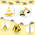 24 Pieces Christmas Ornaments, Construction Wood Ornaments with Rope, Trucks Hanging Wood Signs, Truck Digger Cutouts