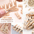 Sturdy Mini Clothes Pins, 150 Pcs 1 Inch Natural Wooden Clothespins with 33 FT Jute Twine for Crafts Display