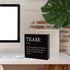 Inspirational Team Noun Wooden Box Sign, Team Definition Teamwork Sign for Office Home Farmhouse Desk Decor, Gifts