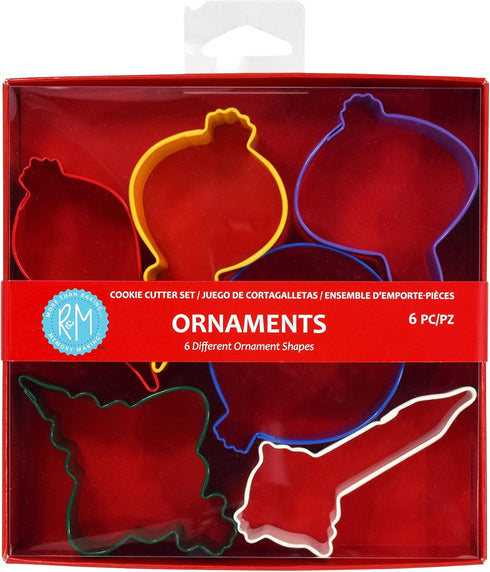 R&M International Christmas Ornament Cookie Cutters, Assorted Designs, 6-Piece Set
