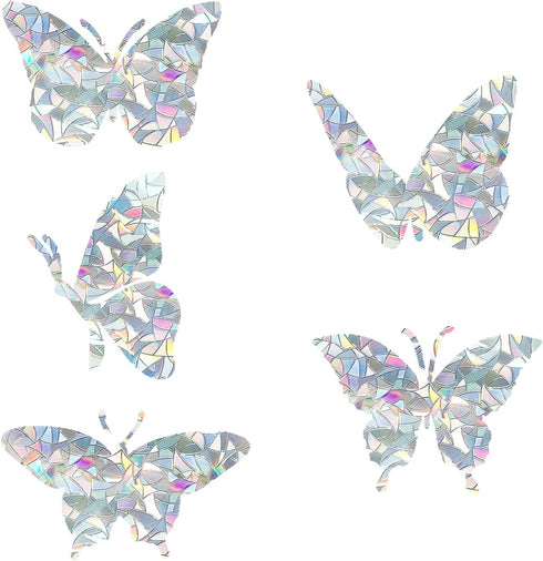 Set of 20 Butterfly Static Window Clings, Anti Collision Decals for Bird Strikes, Glass Awareness Stickers