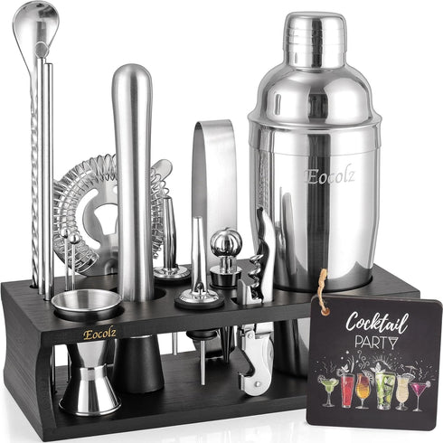 Bartender Kit Cocktail Shaker Set with Stand 17-Piece Bar Tool Bar Set