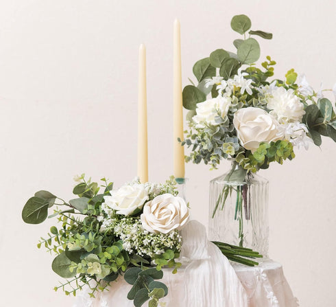 Ling's Moment Artificial Baby's Breath, 18pcs Gypsophila White Flowers for Floral Arrangements