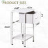 25.03" WLIVE White Nightstand, Night Stand with Fabric Storage Drawer and Open Wood Shelf, Small End Side Table