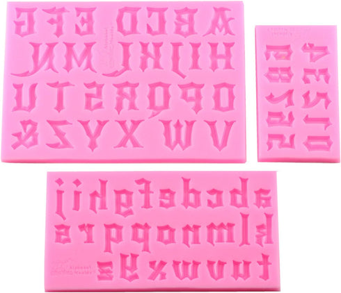 Mujiang Number Chocolate Mould | Silicone Letter Mold Candy Making Alphabet Molds Set of 3