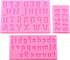 Mujiang Number Chocolate Mould | Silicone Letter Mold Candy Making Alphabet Molds Set of 3