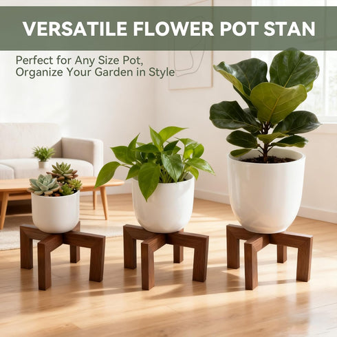 Nipyata Plant Stand Indoor, Large Wooden Plant Stands, Plant Risers for Inside Pots, Flower Stand Holder, Fit Most Size
