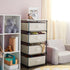 Juvale 4-Tier Tall Closet Dresser with Drawers - Small Fabric Storage Organizer for Bedroom (Beige)