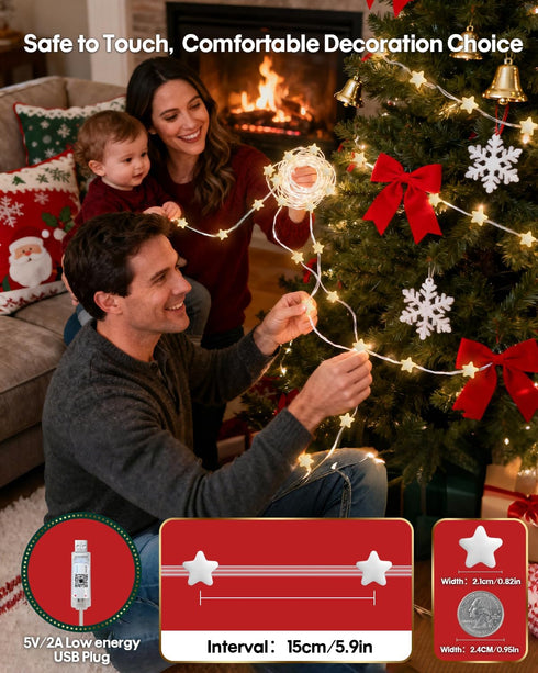 33Ft, 16M Super RGB Smart Star Fairy Lights Color Changing String Lights with Remote & APP Control, Music Sync, Timer