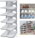 6-Tier Thickening Cubby Shoe Rack, Free Combination Shoe Organizer for Closet, Free