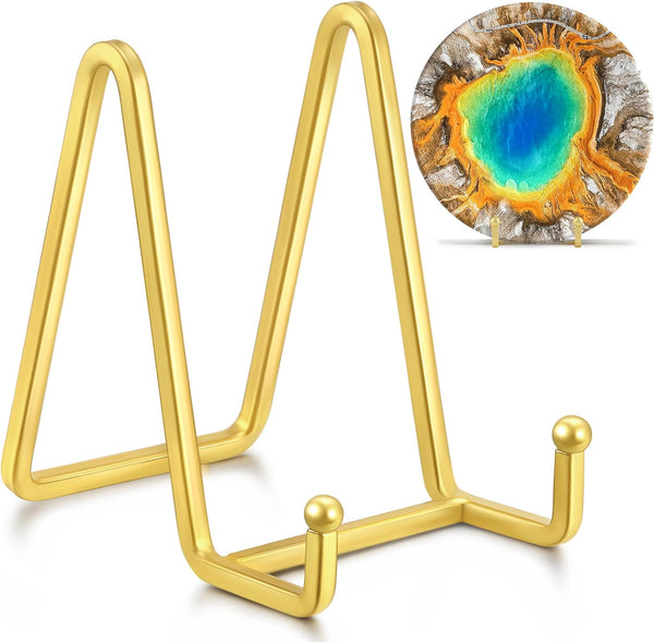 4.5 Inch Metal Square Wire Plate Holder Display Stand, Picture Frame Holder Easel for Book, Decorative Plate