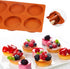 Palksky Silicone Molds for Baking (2 Pack), 6-Cavity Large Round Disc Mold for Hamburger, Chocolate Cake