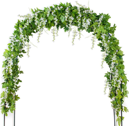 Mavee Artificial Wisteria Vine Garland Hanging Decor - 28.8ft Silk Flowers with Ivy Leaves for Wedding, Home Floral