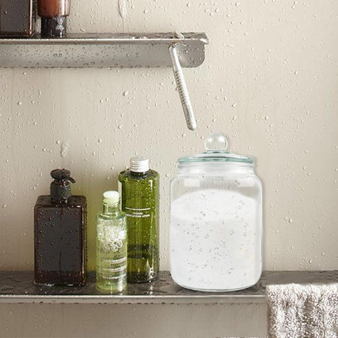 70 oz Set 2 2 Global BathGlow Bath Salt - Glass Jar with Wooden Scoop & Airtight Lids, Large Storage Canisters