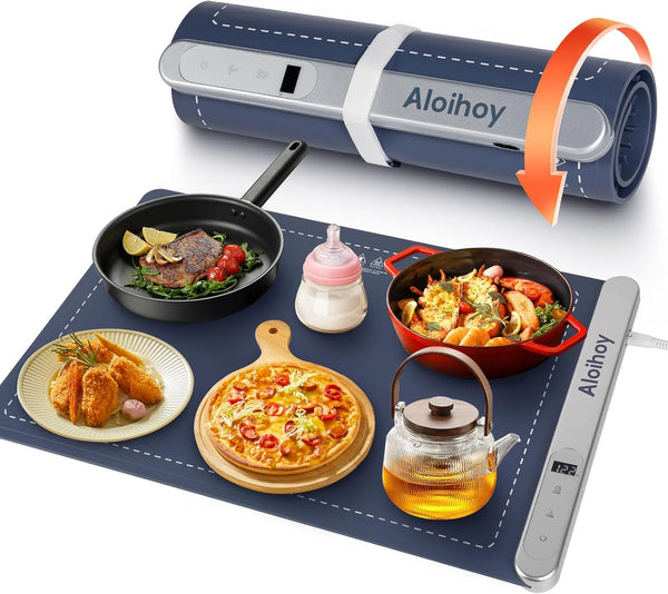 Aloihoy Electric Warming Tray with 6 Temperature Setting, Rollable & Portable, Full Surface
