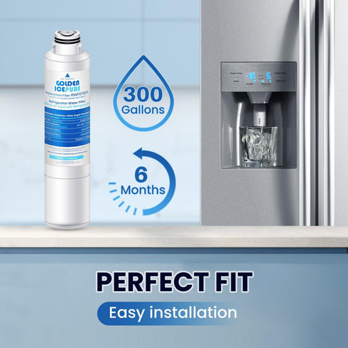 GOLDEN ICEPURE RWF0700A Refrigerator Water Filter Replacement for Samsung DA29-00020B, 3PACK