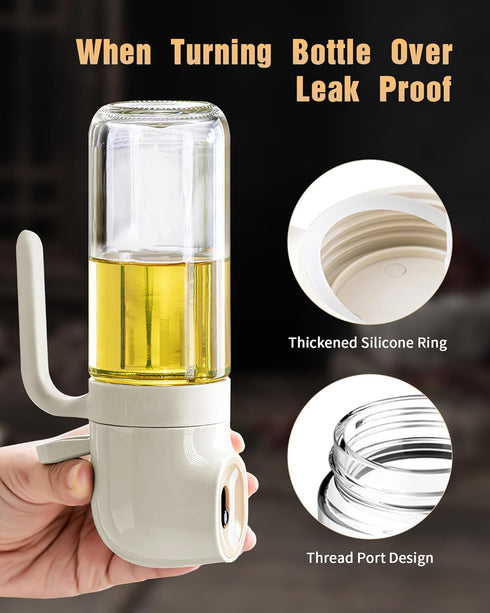 Oil Sprayer for Cooking - 250ml Refillable Glass Olive Oil Spray Bottle, Continuous Dispenser for Kitchen