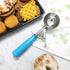 Portion Scoop #16 (2 oz) - Disher, Cookie Scoop, Food Scoop for Portion Control, 18/8 Stainless Steel with Blue Handle