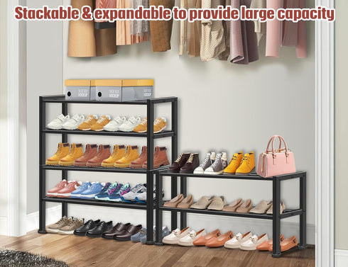 Closet KEETDY Heavy Duty Shoe Rack for Entryway, Stackable Shoe Organizer for Small Space Metal Shoe Rack Shelf Storage