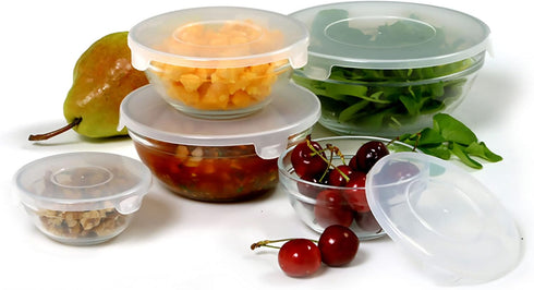Norpro 10-Piece Glass Mixing/Storage Bowls with Lids, Nesting