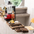 Set 7 Yangbaga Rustic Wooden Serving Trays with Handle - of Rectangular Platters for Entertaining, Breakfast, Coffee