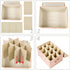 Beige popoly Wine Glass Storage Box, Stackable Stemware Containers with Dividers for 12 Glasses, Drinkware Cases