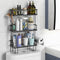 Over The Toilet Storage Shelf, 3-Tier Bathroom Organizer, Upgrade Punch-Free Storage Rack with Hooks, Black