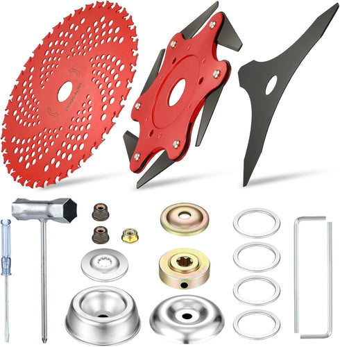 Threlaco 6 Steel Teeth Razor Trimmer Head and 3 Teeth Brush Cutter