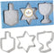 The Dreidel Company Stainless Steel Hanukkah Cookie Cutters, Menorah, Dreidel, Star Shapes
