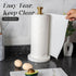 Countertop, 6" Koville African Genuine Marble Paper Towel Holder Stone Base Gold Rod Paper Towel Holder Stand