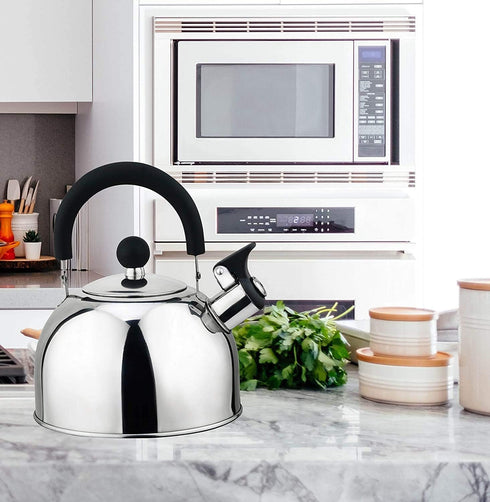 J&V TEXTILES Stainless Steel Whistling Tea Kettle, 2.5-Quart* by J&V TEXTILES