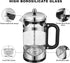 34 Ounce French Press Coffee Maker, Chromium Stainless Steel with 4-Level Filter System, Borosilicate Glass
