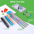 Kynup Reusable Straws, 4 Pack Collapsible Metal Straw, Foldable Stainless Steel Drinking Straw with Case