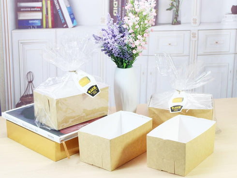 Paper Bread Loaf Pan 6In, 25PCS Disposable Bakery Boxes, Natural Recyclable Toast Take Out Boxes for Microwave Oven