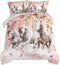 HOSIMA Horse Bedding for Girls, Pink Cherry Blossom Printed Twin Comforter Set