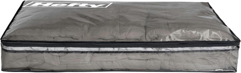 Hefty Underbed Flexible Tote with Breathable Mesh, Double Zip Closure, 39x20x6 inches, 2 Handles for Seasonal Apparel