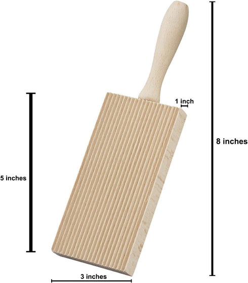 8" 5" Cuisinox Wooden Gnocchi and Cavatelli Pasta Board, Beachwood, x
