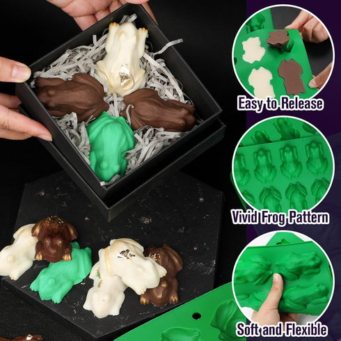 2 Pack Webake Chocolate Frog Candy Mold Silicone Molds For Passover Frog Jello, Keto Fat Bombs, Crayons, Gelatin, Cake