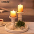 Counter Hanobe Decorative Coffee Table Tray: White Beaded Round Serving Tray Modern Farmhouse Wooden Circle Centerpiece
