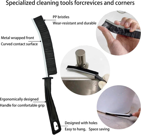 7 Pcs Multi-Purpose Crevice Cleaning Brush Tool for Kitchen Grease Stains, Bathroom, and Window Gutters