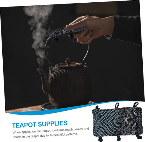 HOMSFOU Teapot Handle Gloves, Cotton Kettle Handle Cover, Red Accessories for Tea Kettle