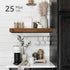 QEEIG Floating Shelves for Wall - Rustic Brown Bathroom Shelf, Bedroom Kitchen Small Book Shelf, 16 inch Set of 2