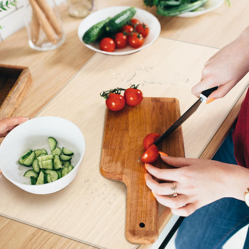 Silicone Mat for Kitchen Counter, BPA-Free Heat-Resistant NonSlip Table Mat, Trimable to Size (Translucent)