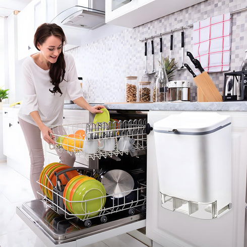 2.4 3 Pack Sink,Counter Gallon Compost Bin Hanging Trash Can with Lid Garbage Can Wall Mounted Trash Can
