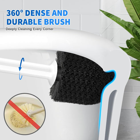 LOVLOY 2 Pack Set 2-in-1 5.3-inch Toilet Plunger and Brush, Bowl Brush and Heavy Duty Toilet Plunger with Ventilated
