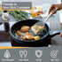 P&P CHEF Kitchen Utensils Set, 4Pcs Silicone Cooking Spatulas, Heat-proof Turner Spoon, Dishwasher Safe, Grey