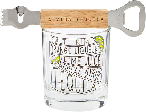 Mud Pie Tequila Drink Recipe Glass 8 oz with Tool 6 1/2"