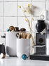 LE TAUCI Utensil Holder Set of 2, 7.3"+5.4" Ceramic Kitchen Crocks for Countertop, Modern Utensil Organizer, White