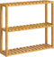 SONGMICS Bamboo Bathroom Shelf, 3-Tier Adjustable Plants Rack, Wall-Mounted or Stand, in